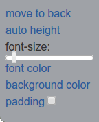 Help menu controls